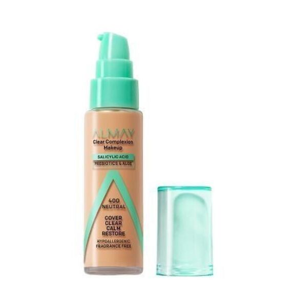 400 Almay Clear Complexion Foundation Makeup w/ Salicylic Acid Prebiotics & Aloe - Picture 1 of 2